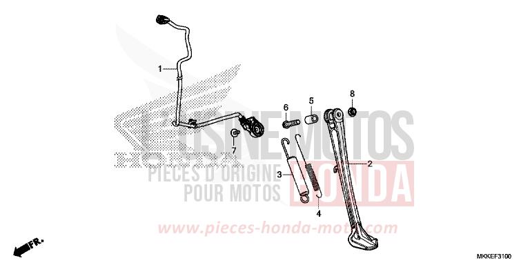 BEQUILLE LATERALE de Africa Twin PEARL GLARE WHITE (NHB53HB) 2019